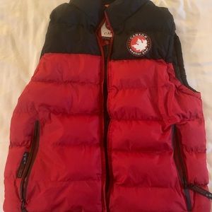 Red and black Canada goose jacket